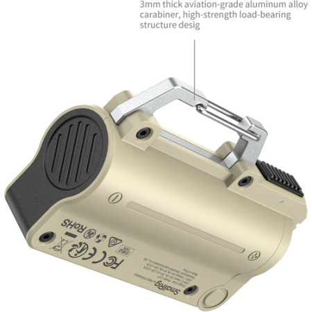 SmallRig 6089 - etui ładujące 2w1i 2x akumulator INR21700 (piaskowy brązowy zestaw, 10000mAh) - karabińczyk